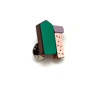 Geometric Pin - Green, Purple and Pink-Pins-Karen Vanmol-Pistachios