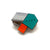 Geometric Pin - Reflective Silver, Teal and Orange-Pins-Karen Vanmol-Pistachios