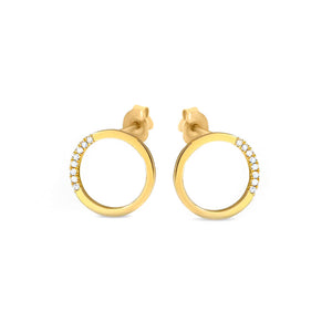 Gold Diamond Circle Studs-Earrings-DPT Werks-Pistachios