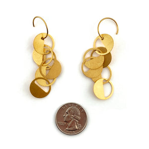 Gold Interlocking Circular Earrings-Earrings-Arek Wolski-Pistachios