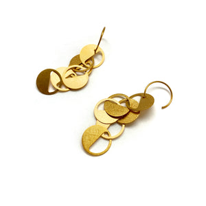 Gold Interlocking Circular Earrings-Earrings-Arek Wolski-Pistachios