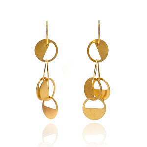 Gold Interlocking Circular Earrings-Earrings-Arek Wolski-Pistachios