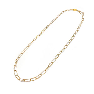 Gold Paperclip Chain Necklace-Necklaces-Petra Class-Pistachios