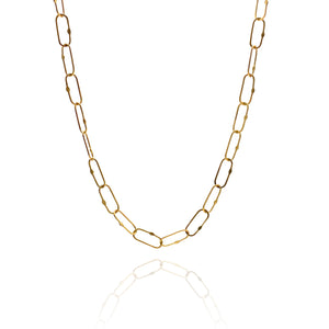 Gold Paperclip Chain Necklace-Necklaces-Petra Class-Pistachios