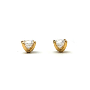 Gold Prong Set CZ Studs-Earrings-Bernd Wolf-Pistachios