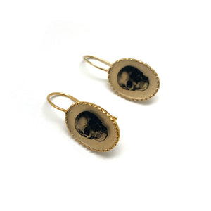 Gold Skull Earrings-Earrings-Anna Bankuti-Pistachios