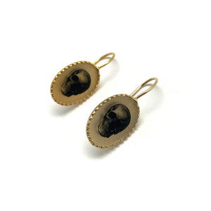 Gold Skull Earrings-Earrings-Anna Bankuti-Pistachios