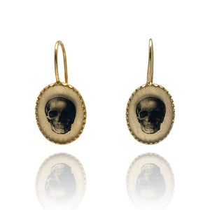 Gold Skull Earrings-Earrings-Anna Bankuti-Pistachios