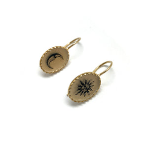 Gold Sun and Moon Earrings-Earrings-Anna Bankuti-Pistachios