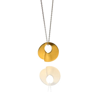 Gold Vermeil Circle Pendant Necklace-Necklaces-Claudia Vallejo-Pistachios