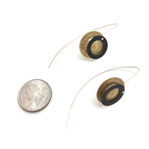 Gold Vermeil and Black Double Circle Earrings-Earrings-Mariusz Fatyga-Pistachios