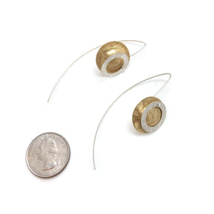 Gold Vermeil and Silver Double Circle Earrings-Earrings-Mariusz Fatyga-Pistachios