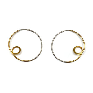 Gold Vermeil and Silver Loop Earrings-Earrings-Claudia Vallejo-Pistachios