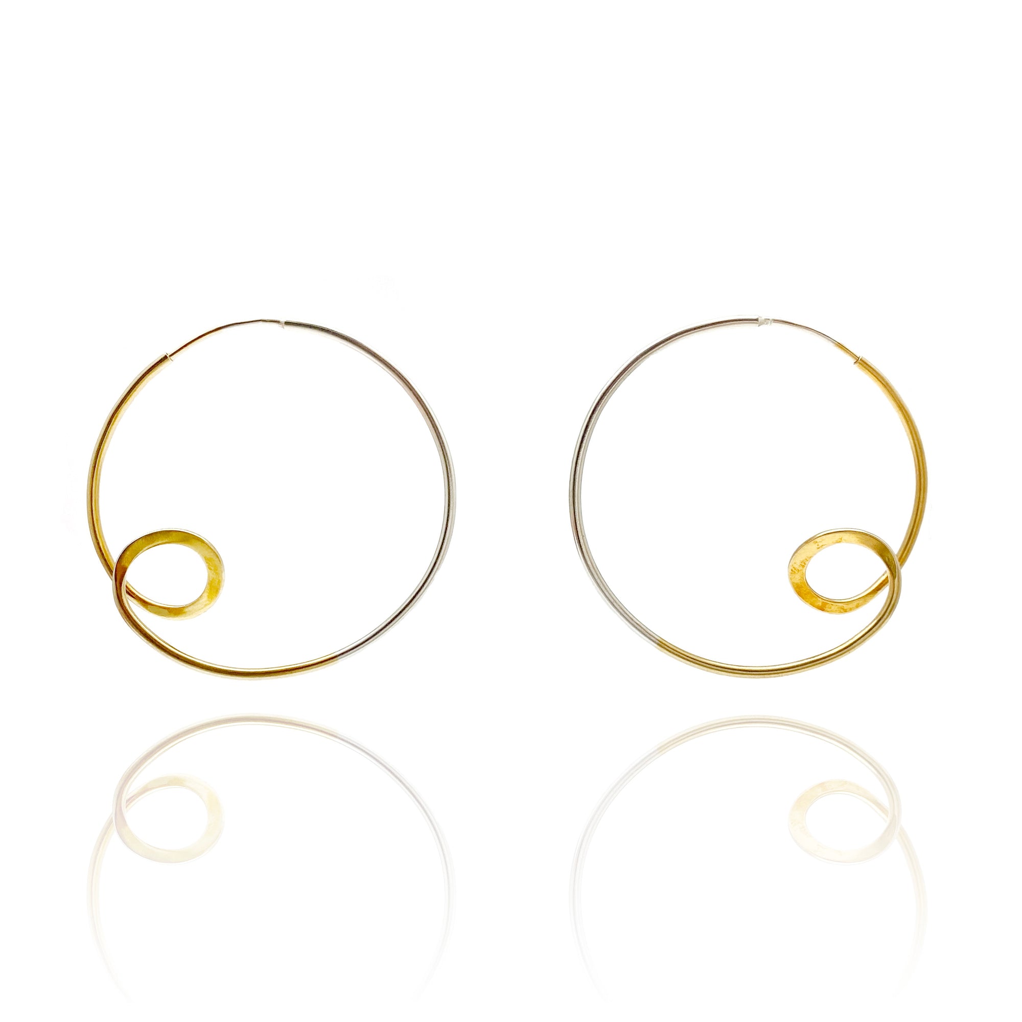 Gold Vermeil and Silver Loop Earrings-Earrings-Claudia Vallejo-Pistachios