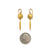 Gold and CZ Dangle Earrings-Earrings-Bernd Wolf-Pistachios