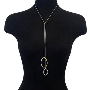 Gold and Silver Adjustable Lariat Necklace-Necklaces-Barbara Schletterer-Pistachios