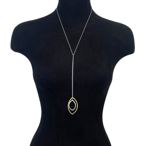 Gold and Silver Adjustable Lariat Necklace-Necklaces-Barbara Schletterer-Pistachios