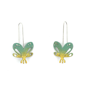 Green and Yellow Butterfly Earrings-Earrings-Jillian Vang-Pistachios