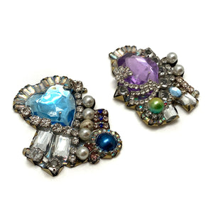 Purple and Blue Rhinestone Studs-Earrings-Nikki Couppee-Pistachios