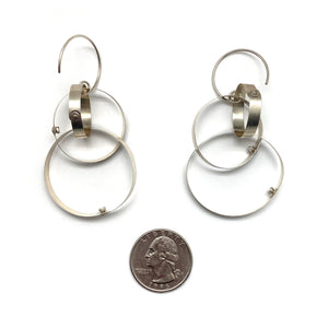 Interlocking Hidden Stone Hoop Drops-Earrings-Arek Wolski-Pistachios