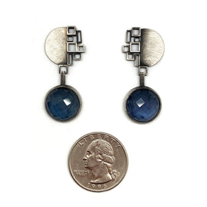 Iolite and Rock Crystal Earrings-Earrings-Daphne Krinos-Pistachios