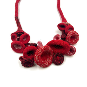 Jin Yuri - Dark Red Cotton Coral Necklace-Necklaces-Wearing Red: Ignite the Fire-Pistachios