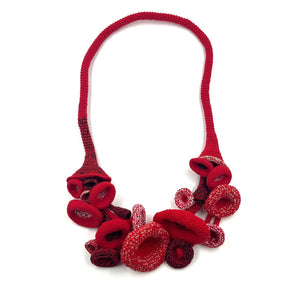 Jin Yuri - Dark Red Cotton Coral Necklace-Necklaces-Wearing Red: Ignite the Fire-Pistachios