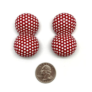 Junmin Bae - Polka Dot Puff Earrings-Earrings-Wearing Red: Ignite the Fire-Pistachios