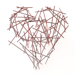 Kazunori Kodani - Stainless Steel Heart Brooch-Pins-Wearing Red: Ignite the Fire-Pistachios