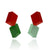 Konstanze Prechtl - Red and Green Geometric Earrings-Earrings-Wearing Red: Ignite the Fire-Pistachios