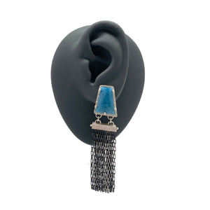 Lazulite Quartz Fringe Earrings-Earrings-Heather Guidero-Pistachios