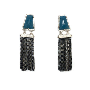 Lazulite Quartz Fringe Earrings-Earrings-Heather Guidero-Pistachios