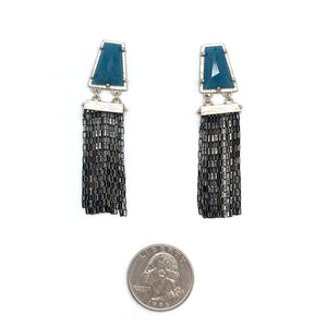 Lazulite Quartz Fringe Earrings-Earrings-Heather Guidero-Pistachios