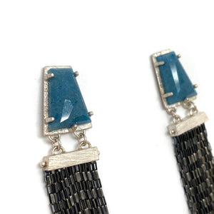 Lazulite Quartz Fringe Earrings-Earrings-Heather Guidero-Pistachios