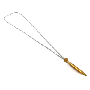 Long Gold Geometric Pendant Necklace-Necklaces-Arek Wolski-Pistachios