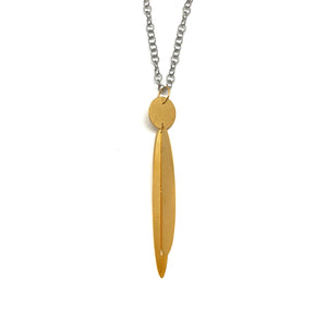 Long Gold Geometric Pendant Necklace-Necklaces-Arek Wolski-Pistachios