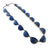 Longer Blue Japanese Paper Necklace-Necklaces-Naoko Yoshizawa-Pistachios