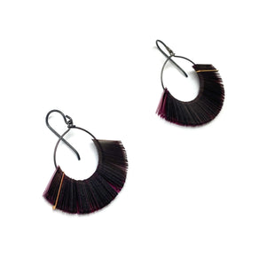 Magenta Tassel Sequin Earrings-Earrings-Giovanna Torrico-Pistachios