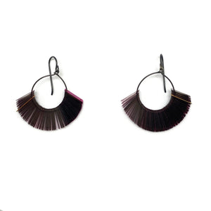 Magenta Tassel Sequin Earrings-Earrings-Giovanna Torrico-Pistachios