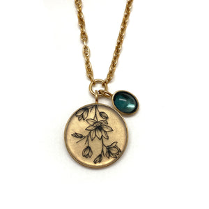 Magnolia Orb Necklace-Necklaces-Anna Bankuti-Pistachios