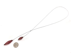 Maroon Adjustable Nylon Bulb Necklace-Necklaces-Dorine Decayeux-Pistachios