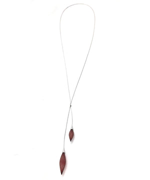 Maroon Adjustable Nylon Bulb Necklace-Necklaces-Dorine Decayeux-Pistachios