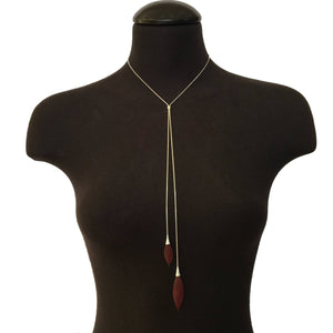 Maroon Adjustable Nylon Bulb Necklace-Necklaces-Dorine Decayeux-Pistachios