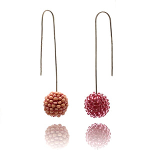 Mauve Bead Earrings-Earrings-Monica Nesseler-Pistachios