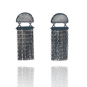 Mauve Moonstone Fringe Earrings-Earrings-Heather Guidero-Pistachios