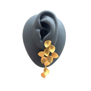 Medium Blossoming Petal Drops - Gold-Earrings-Oliwia Kuczynska-Pistachios