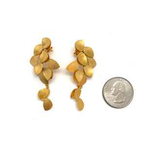 Medium Blossoming Petal Drops - Gold-Earrings-Oliwia Kuczynska-Pistachios