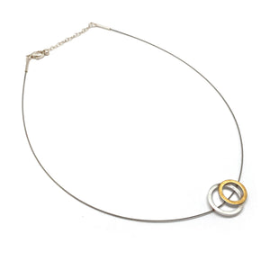 Minimal Mixed Circle Necklace-Necklaces-Manuela Carl-Pistachios