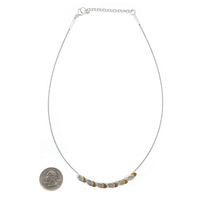 Mixed Metal Oval Necklace-Necklaces-Manuela Carl-Pistachios