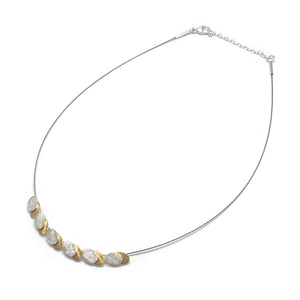 Mixed Metal Oval Necklace-Necklaces-Manuela Carl-Pistachios